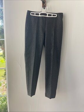 St. John Emma Trousers Black with Silver Diamond Grid